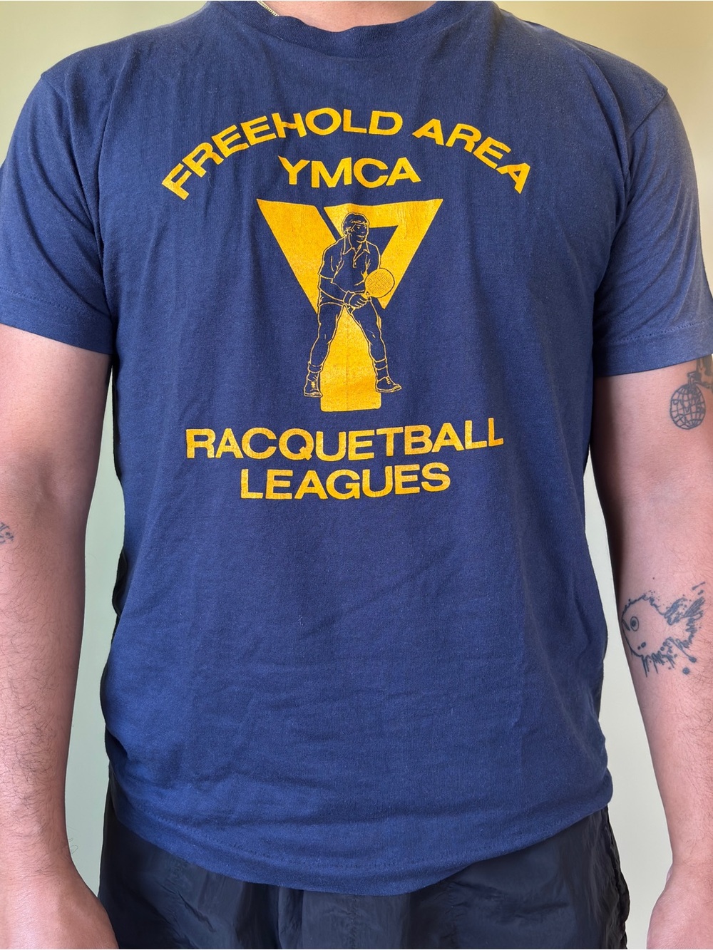 Vintage 80s Navy Blue YMCA Racquetball League Tee